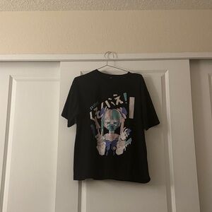 Graphic Black T-Shirt with Anime Design